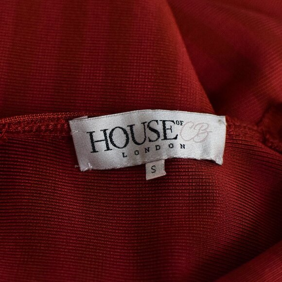 House of CB Devi Red Strappy Bandage Jumpsuit Wide Leg Criss Cross Back Size S - Picture 12 of 13